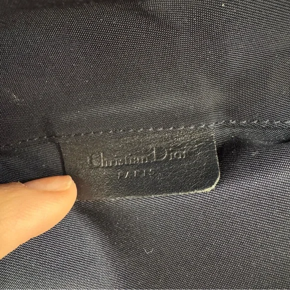 DIOR/Christian Dior CD Saddle Bag Navy Trotter Jacquard Pouch - Picture 10 of 11